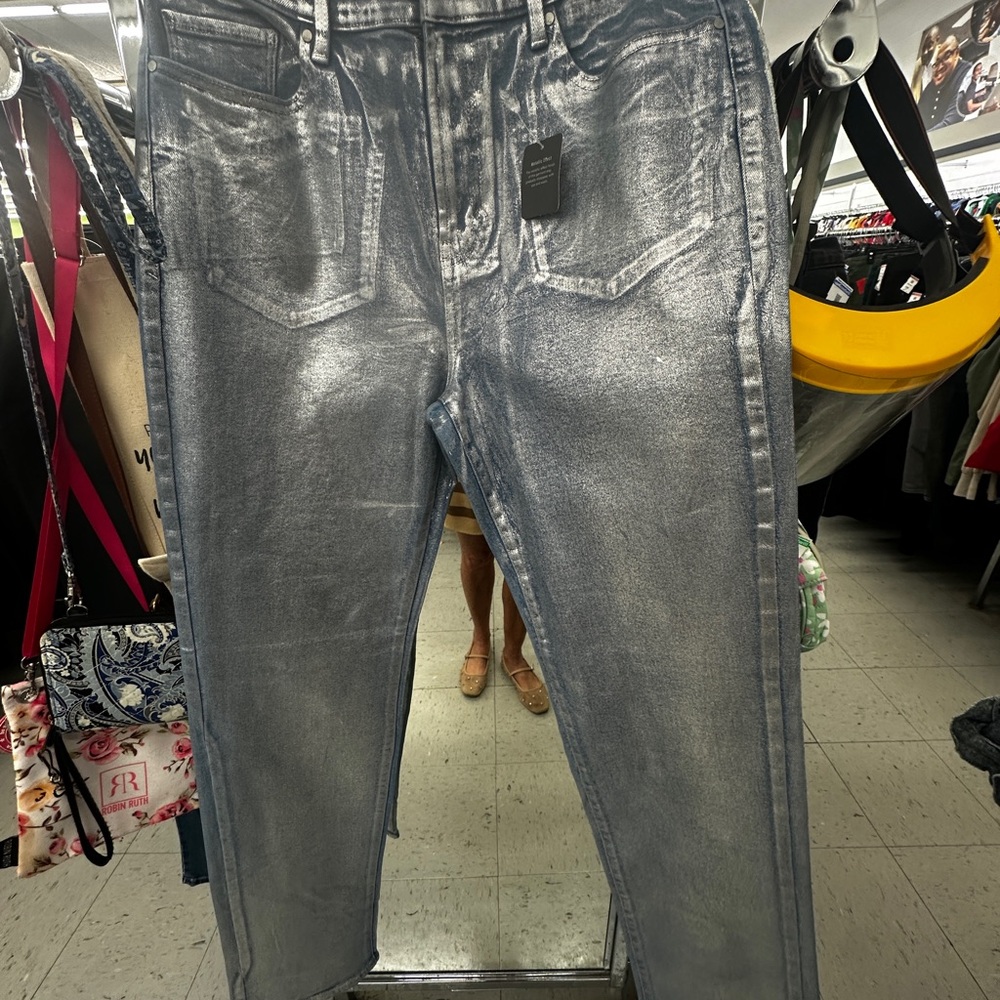 Ana Metallic High Rise Stretch Jeans NEW Sz 8